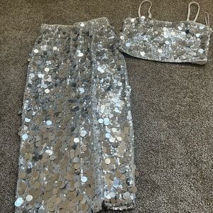 Very pretty sequence Silver 2 piece set
